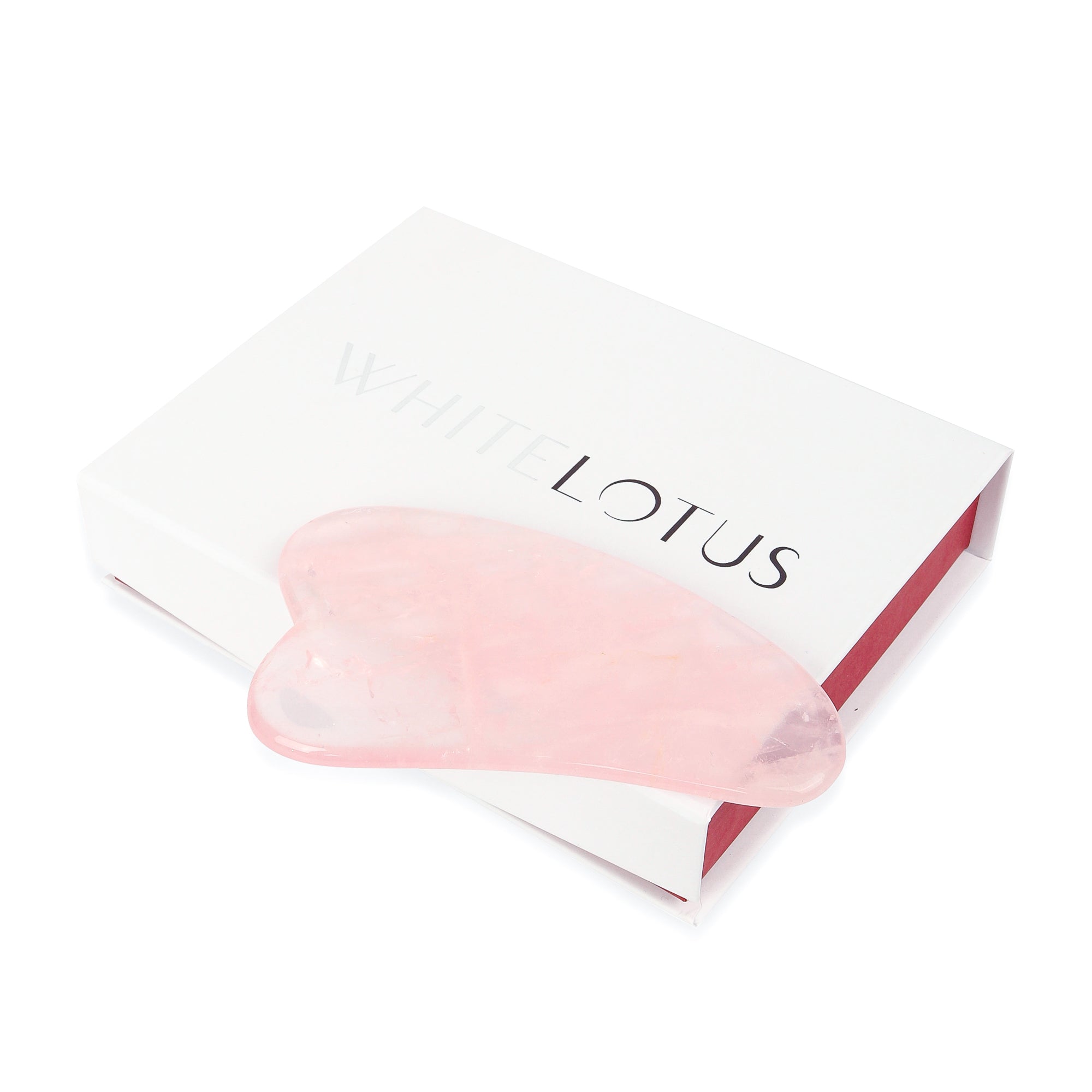 Rose Quartz Gua Sha Tool - Natural Chemical Free Crystal in a Signature Silk Lined Box US