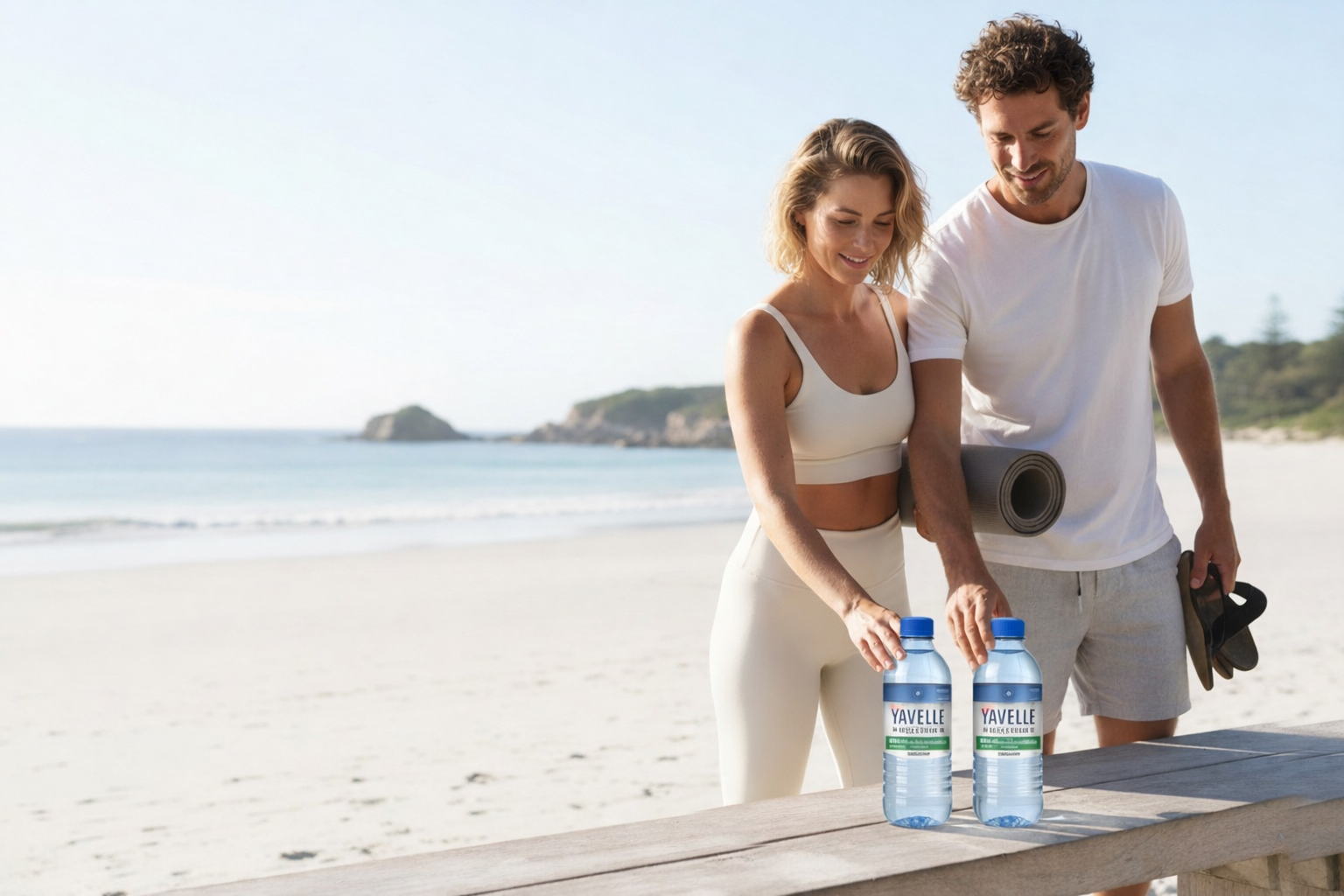 A couple enjoying drinking Yavelle as part of their wellness routine