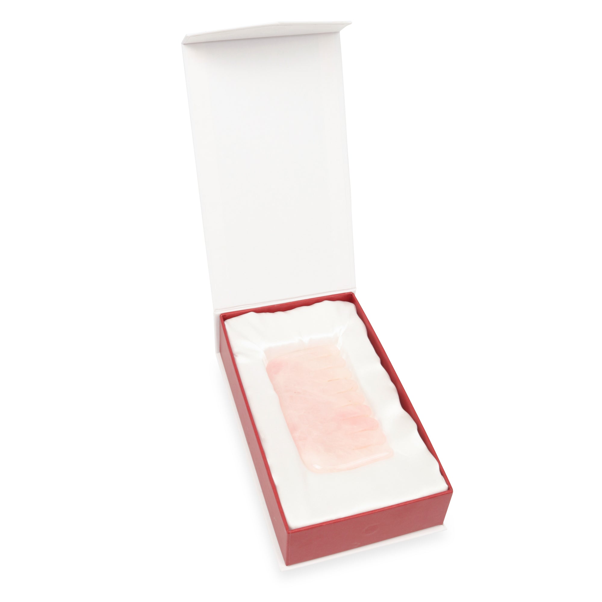 Peigne en Quartz Rose - Cristal Naturel Sans Produits Chimiques dans une Boîte Doublée de Soie Signature