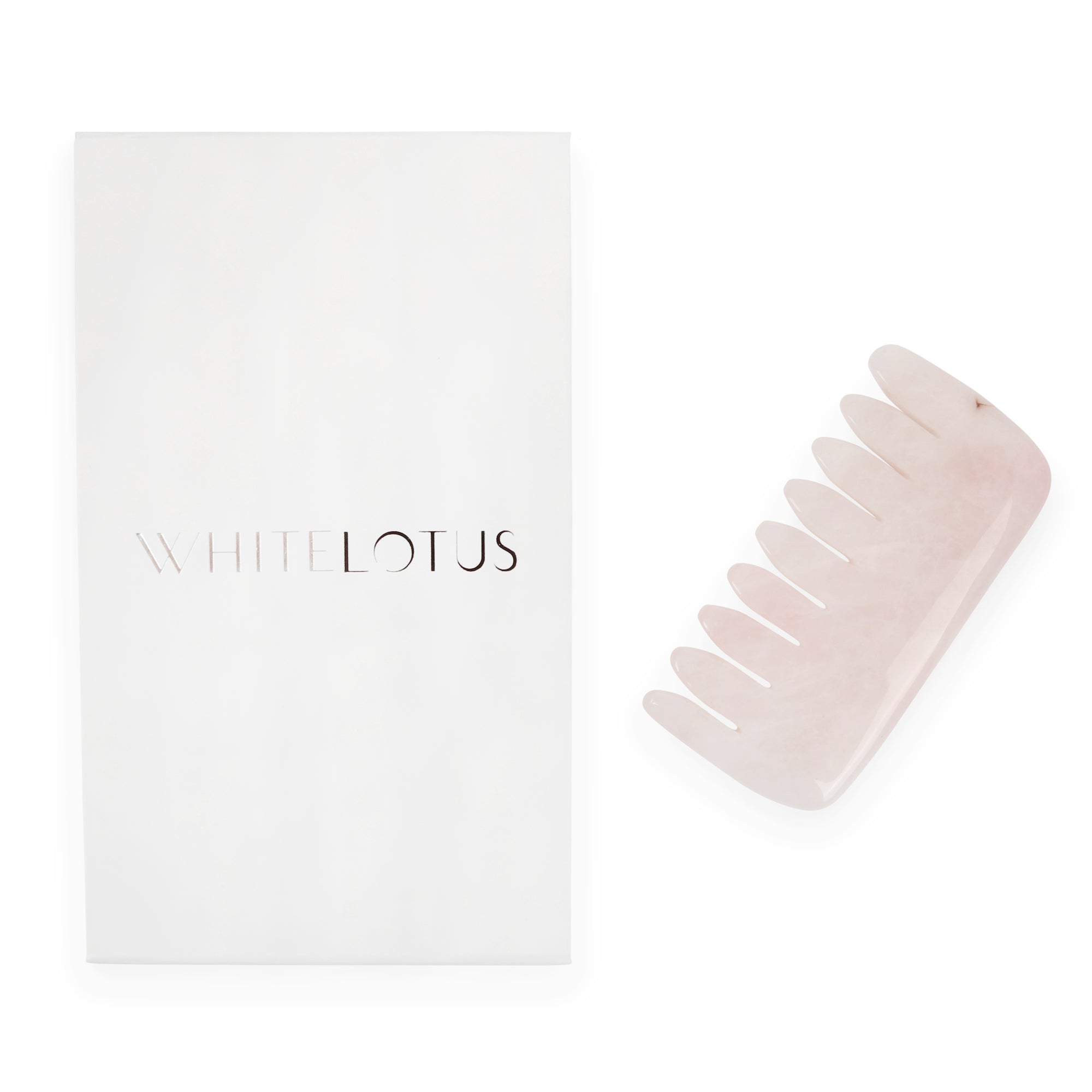Peigne en Quartz Rose - Cristal Naturel Sans Produits Chimiques dans une Boîte Doublée de Soie Signature