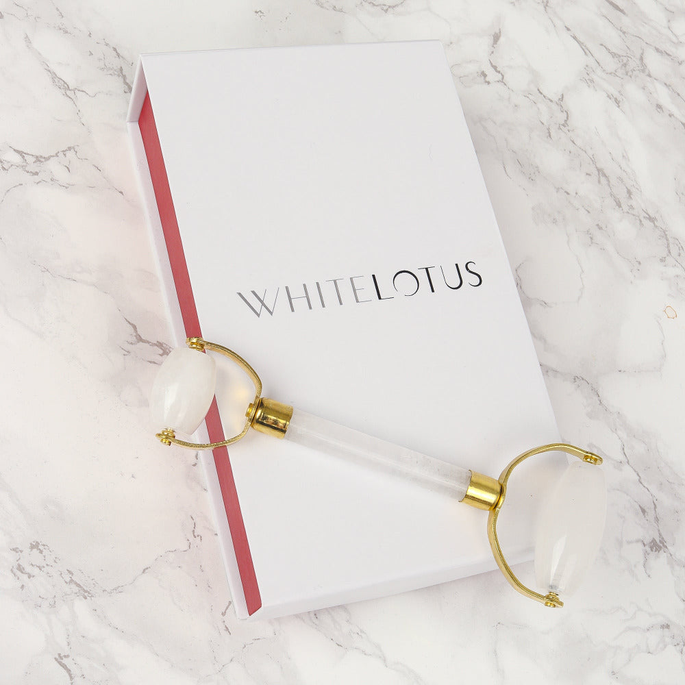 clear quartz roller on a lifestyle image