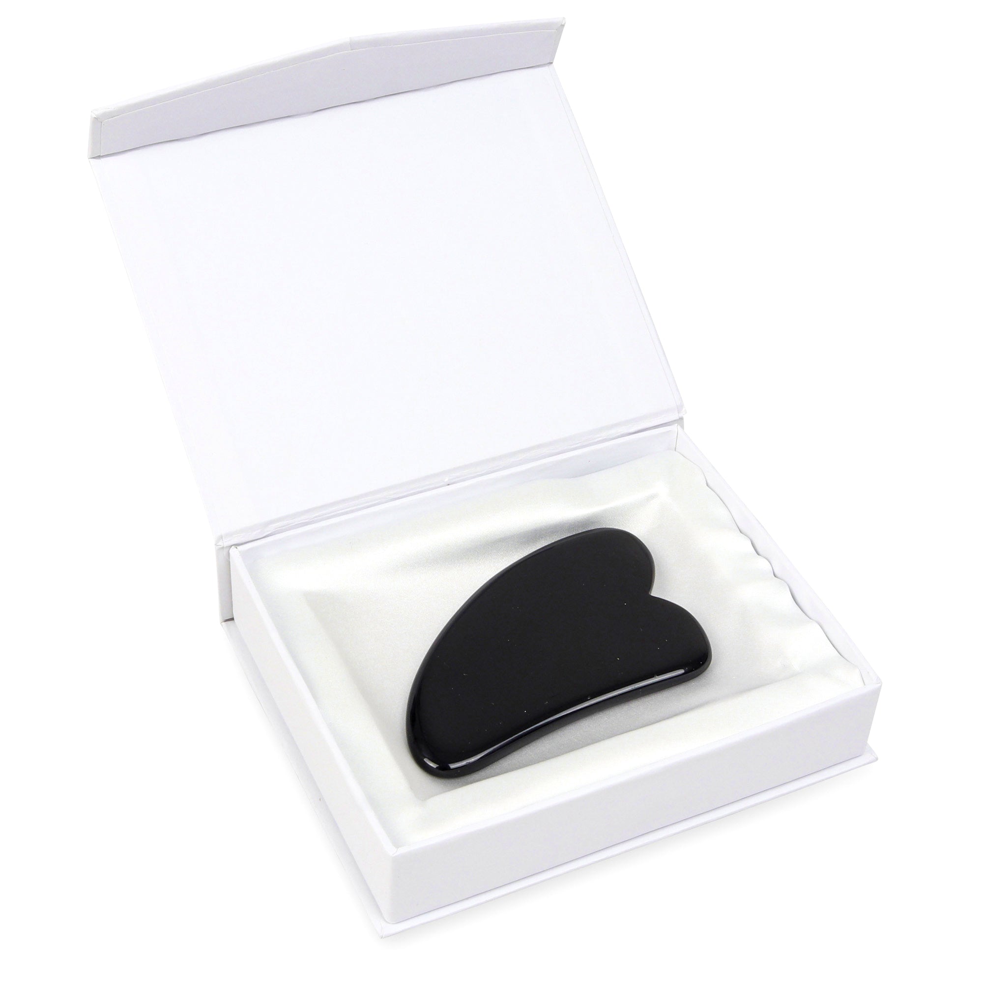 Gua Sha en Tourmaline - Cristal Naturel Sans Produits Chimiques dans une Boîte Doublée de Soie Signature
