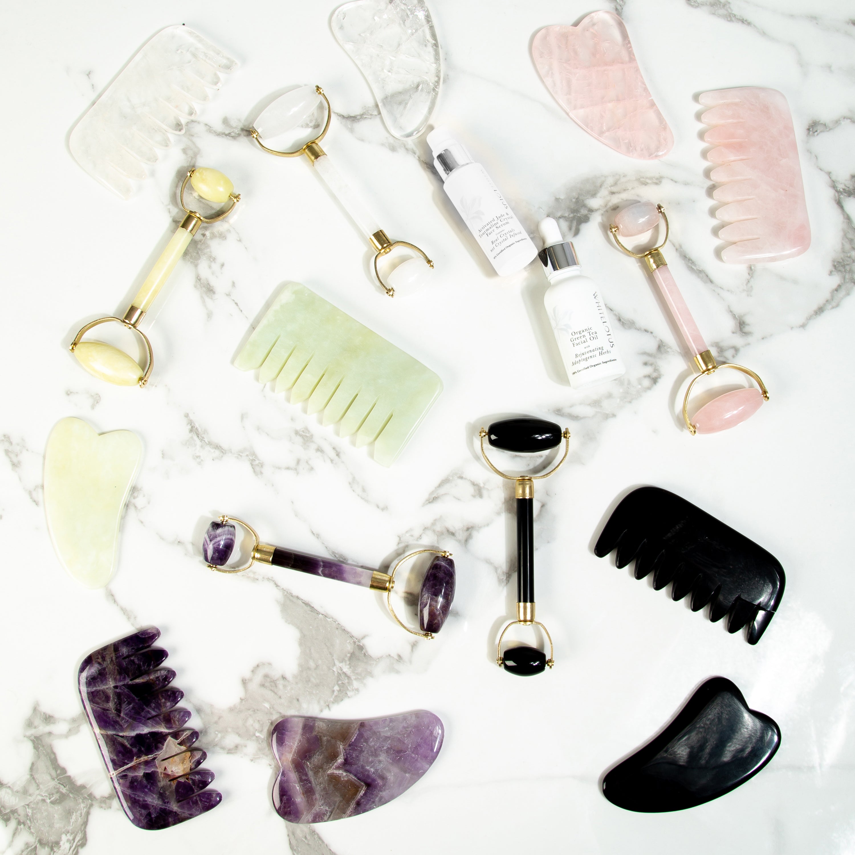 Peigne en Quartz Rose - Cristal Naturel Sans Produits Chimiques dans une Boîte Doublée de Soie Signature
