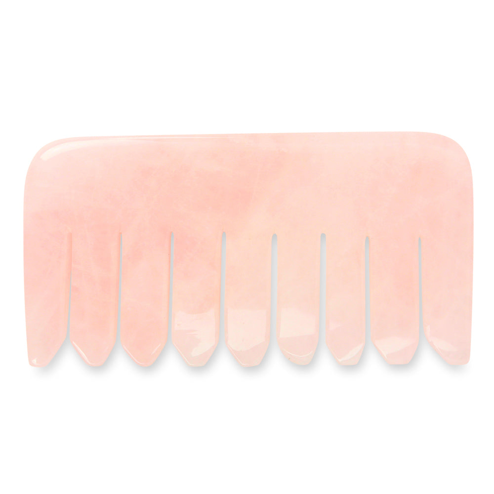 100% Natural Rose Quartz Comb