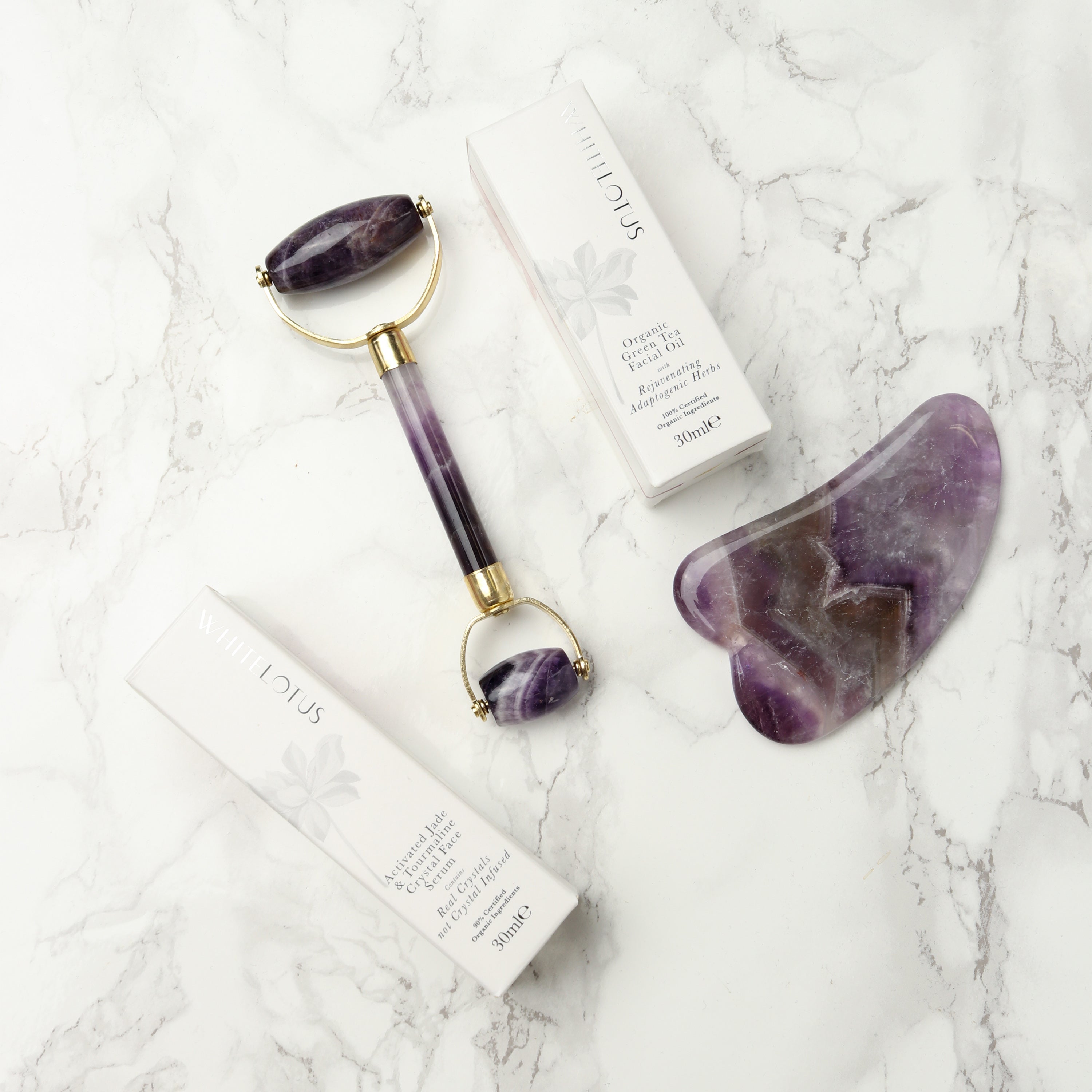 An Amethyst crystal facial pack