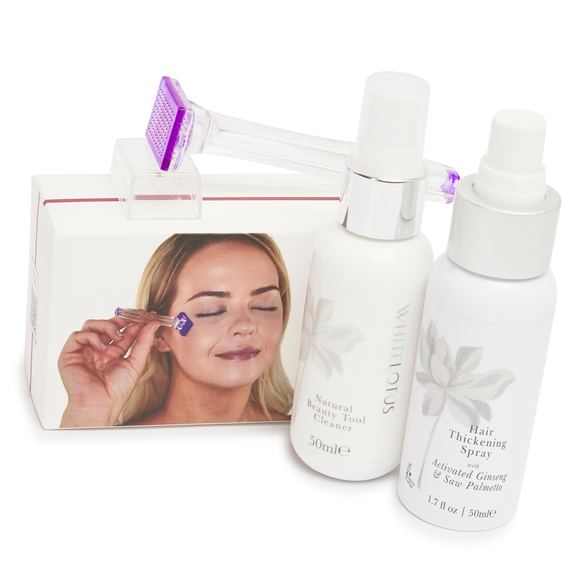 Kit de microneedling pour la perte de cheveux - avec Derma Stamp, Saw Palmetto et He Shou Wu