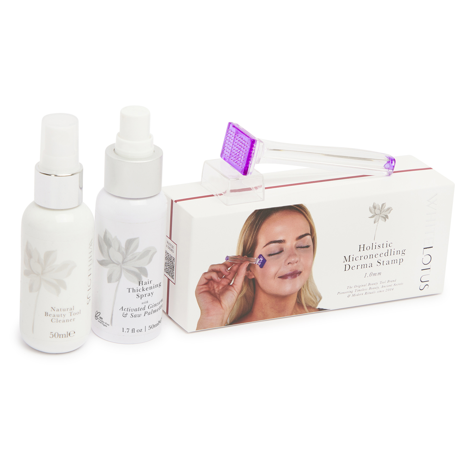 Haarausfall Mikronadel-Kit - mit Derma Stamp, Sägepalme & He Shou Wu