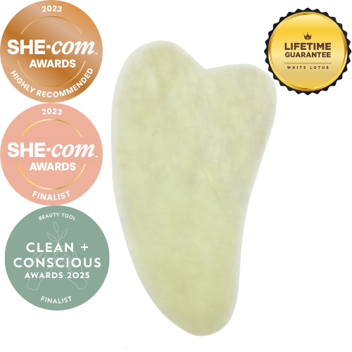 Jade Gua Sha - Natural Chemical Free Crystal in a Signature Silk Lined Box US