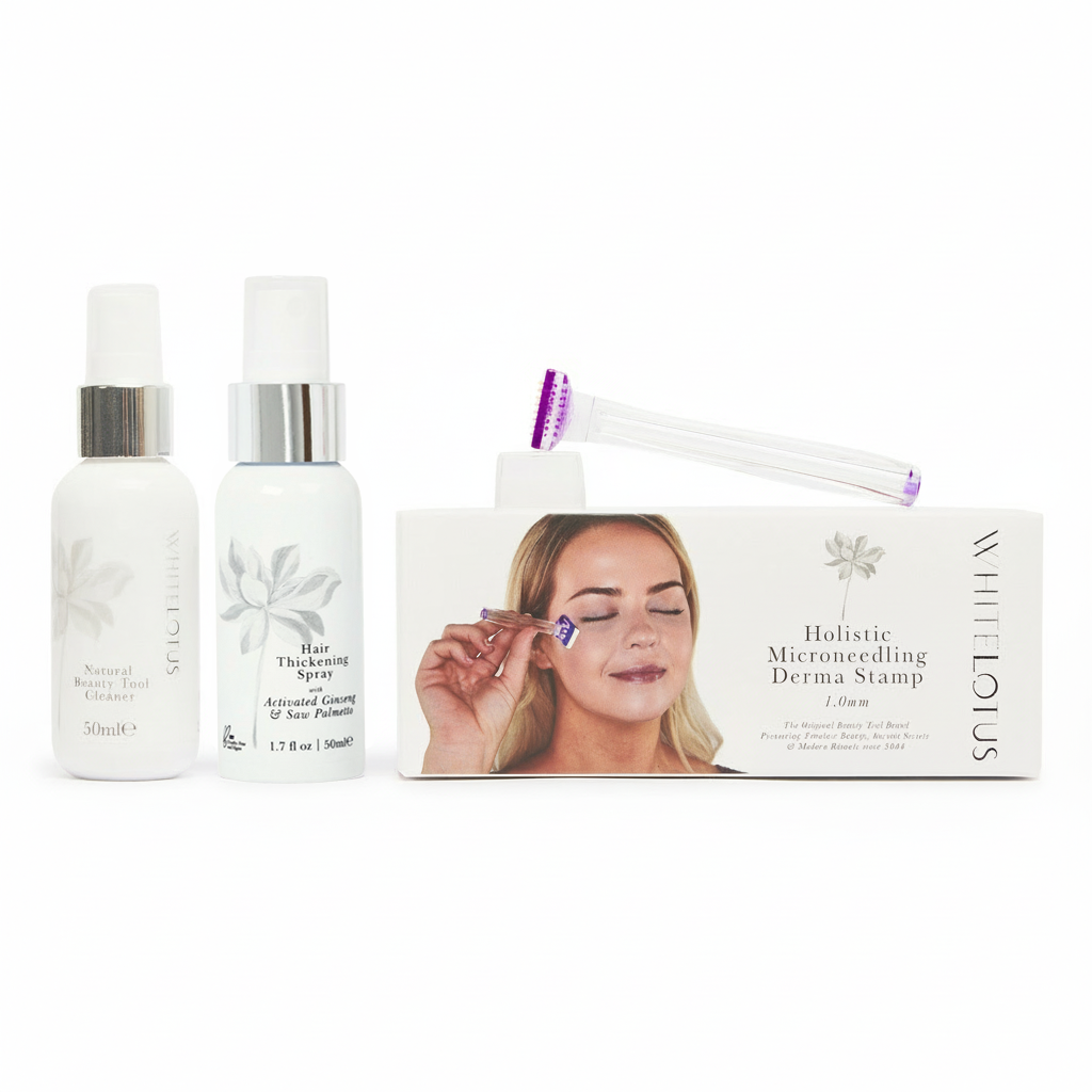 Haarausfall Mikronadel-Kit - mit Derma Stamp, Sägepalme & He Shou Wu