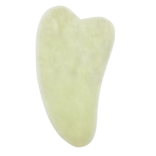 Jade Gua Sha - Cristal natural libre de químicos en una caja forrada de seda de firma