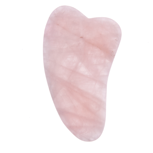 Herramienta Gua Sha de Cuarzo Rosa - Cristal Natural Libre de Químicos en una Caja Forrada de Seda de Firma