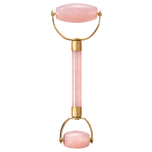 Rouleau de Quartz Rose à Double Tête - Cristal Naturel Sans Produits Chimiques dans une Boîte Doublée de Soie