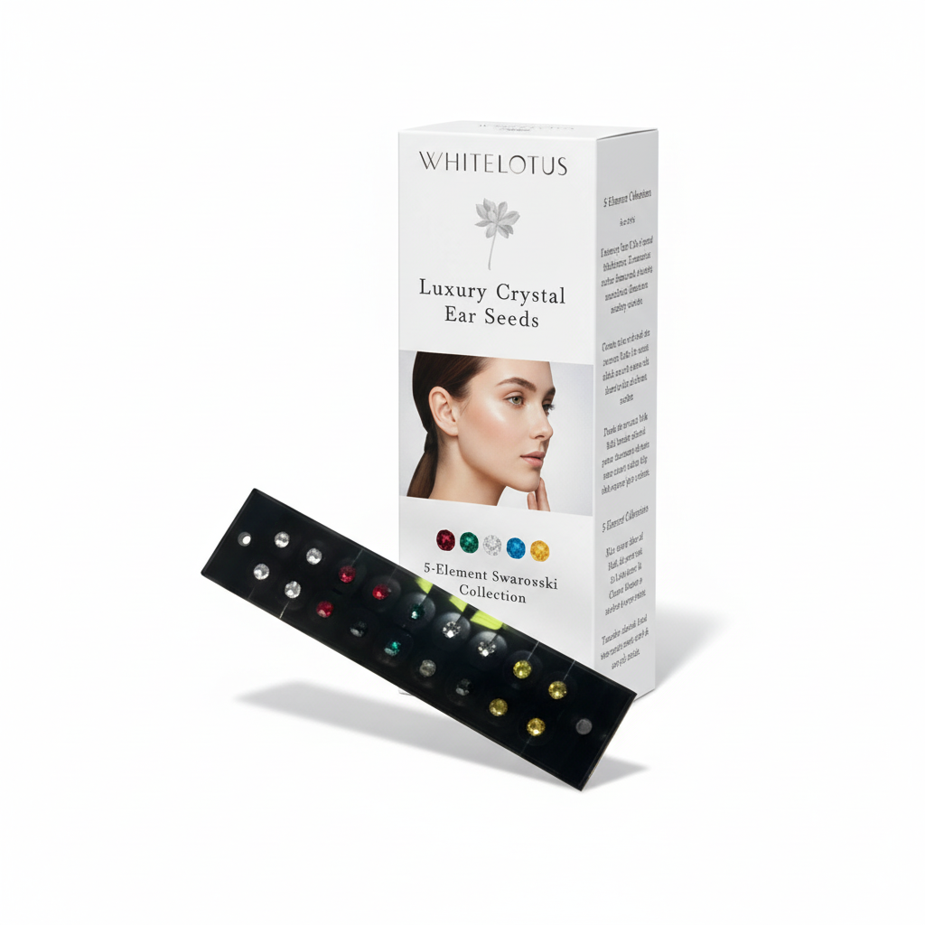 Box of Whitelotius Luxury Crystal Ear Seeds with a display of seeds on a white background