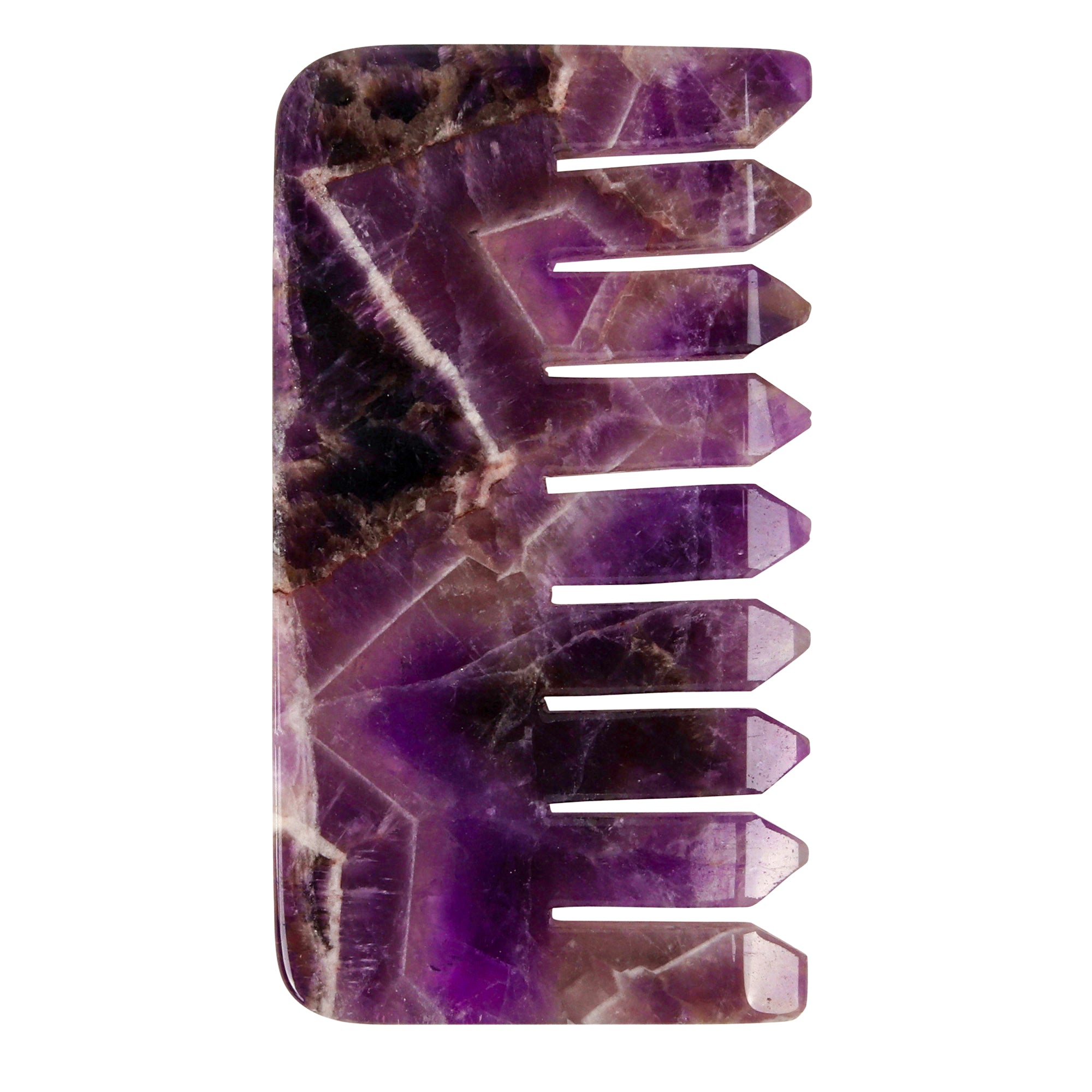 Amethyst Crystal Comb - Natural Chemical Free Crystal in a signature silk lined Box