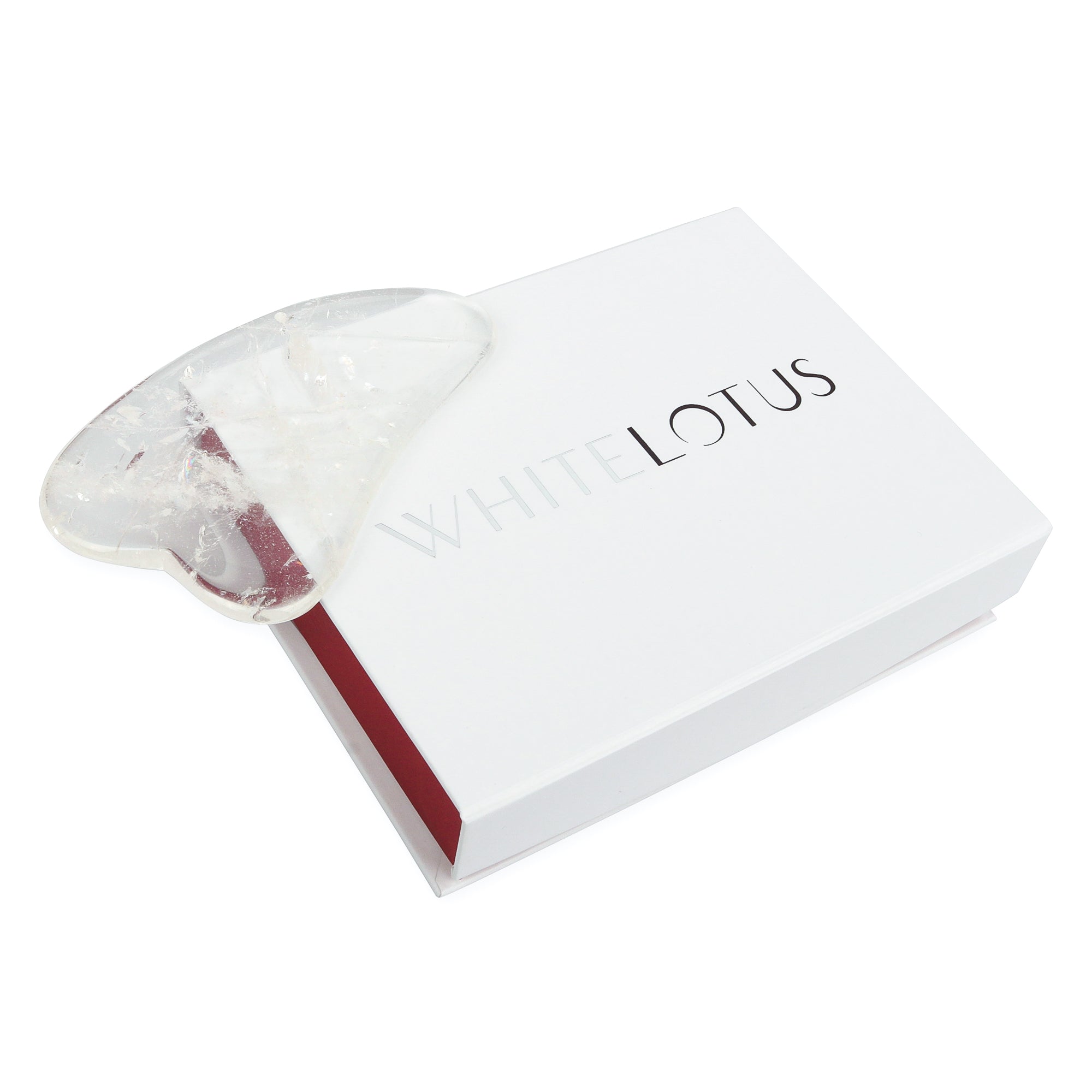 Clear Quartz Crystal Gua Sha - Natural Chemical Free Crystal in a Signature Silk Lined Box