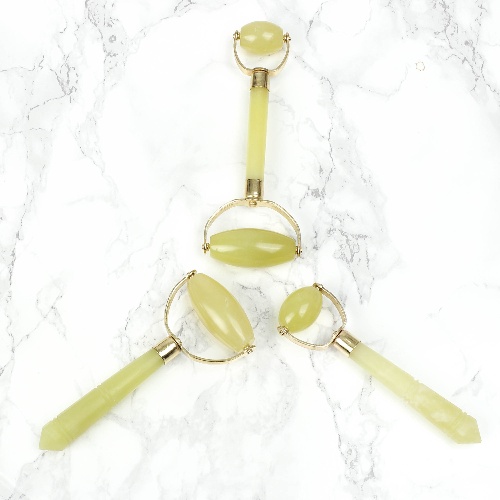 Double Headed Jade Roller - Natural Chemical Free Crystal in a Signature Silk Lined Box